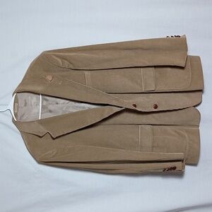 Traditionalist Camel Colored Mens Corduroy Blazer with Faux Suede Elbow Patches